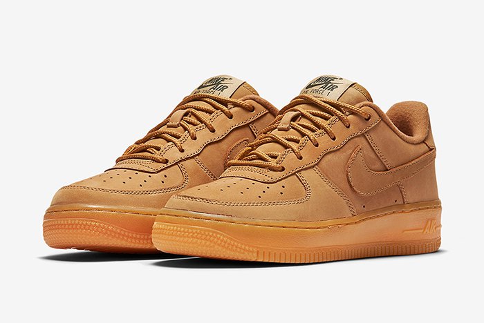 Nike Air Force 1 favors the Wheat color scheme exclusively for GS sizes