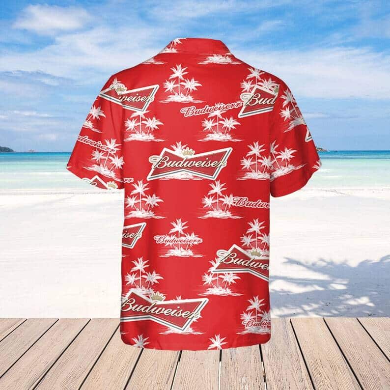 Beer Budweiser Hawaiian Shirt,Aloha Shirt,Coconut Tree Pattern All Over Print