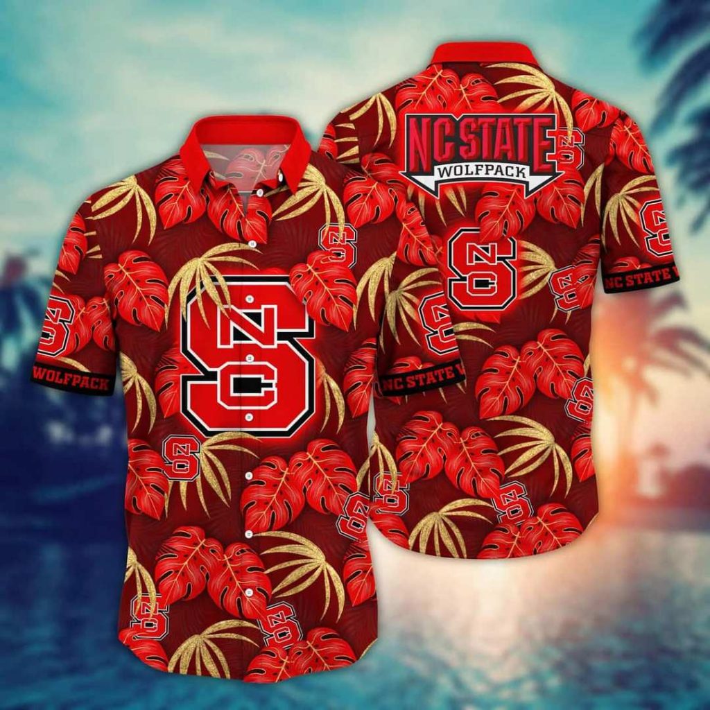 NCAA NC State Wolfpack Hawaiian Shirt,Aloha Shirt,Red Aloha