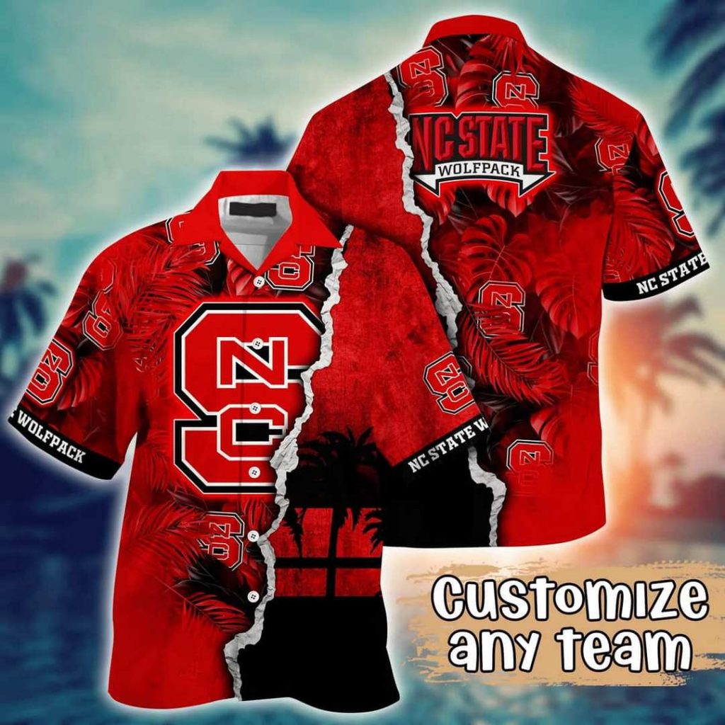 NCAA NC State Wolfpack Hawaiian Shirt,Aloha Shirt,Custom Name