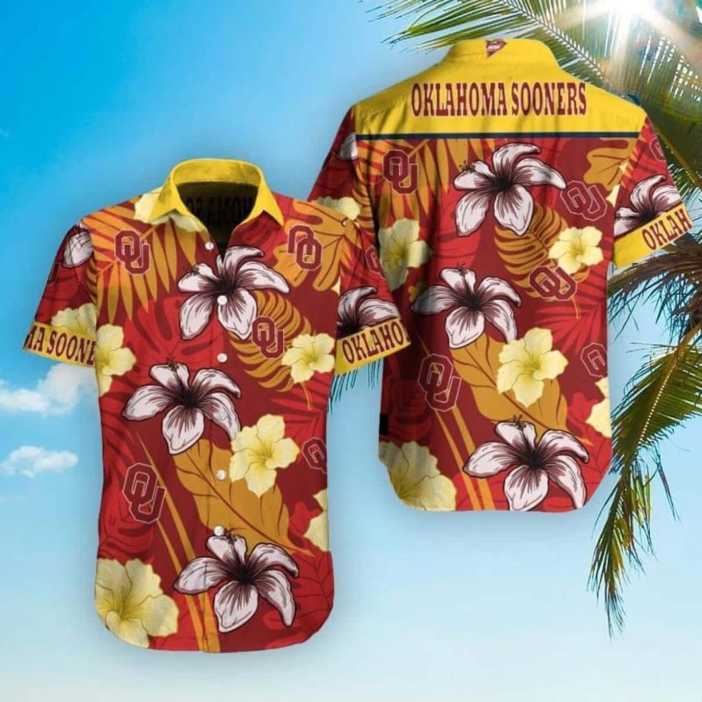 NCAA Oklahoma Sooners Hawaiian Shirt,Aloha Shirt,Flower Beach Gift For Him