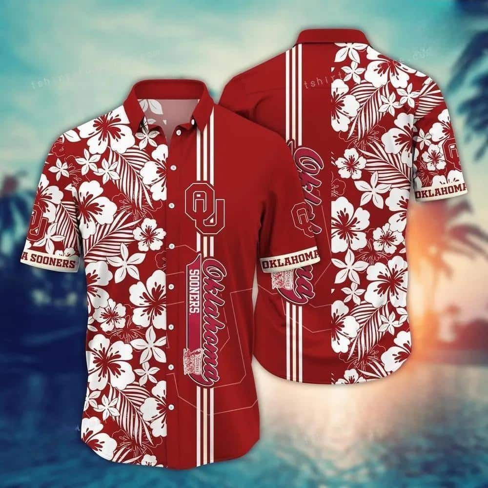 NCAA Oklahoma Sooners Hawaiian Shirt,Aloha Shirt,Red Aloha