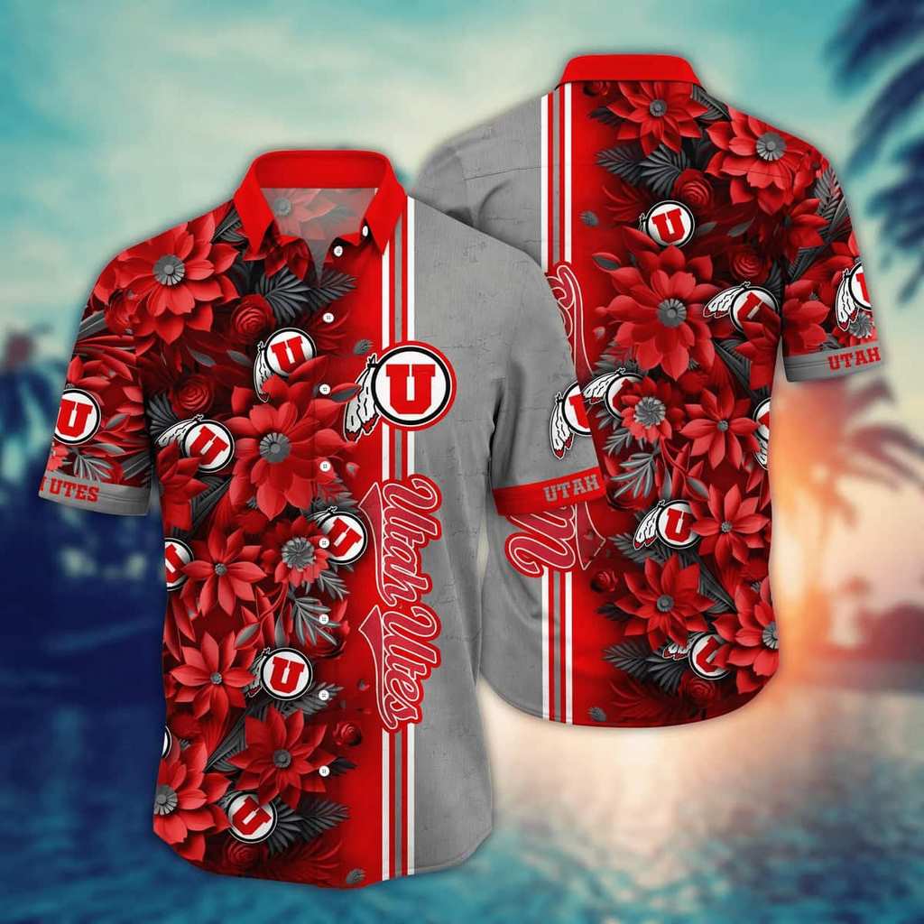 NCAA Utah Utes Hawaiian Shirt,Aloha Shirt,Practical Beach Gift For ideas