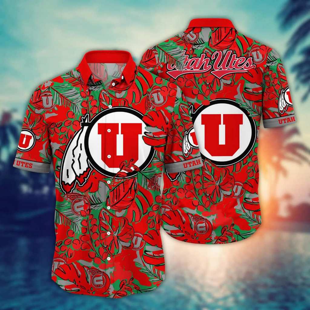NCAA Utah Utes Hawaiian Shirt,Aloha Shirt,Summer Vacation Gift