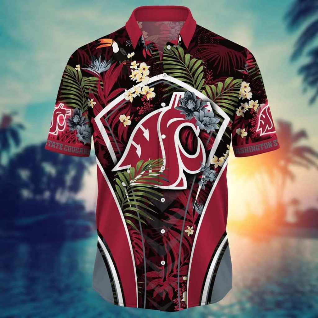 NCAA Washington State Cougars Hawaiian Shirt,Aloha Shirt,Gift For Beach Lovers
